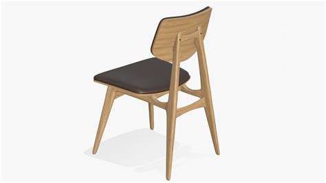 Wooden Dining Chair Leather 3D model - TurboSquid 1852279