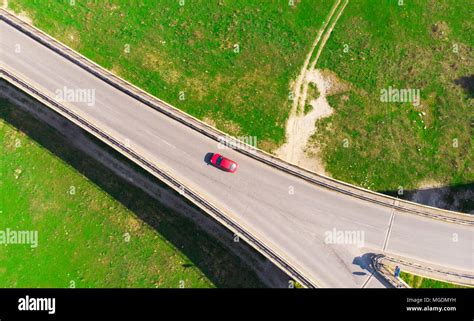 aerial view of bridge and car driving on the road Stock Photo - Alamy