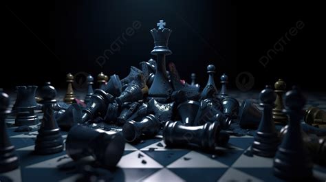 The Chess Pieces Are Laying In A Chaotic Pattern Background, 3d ...