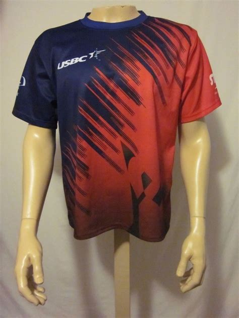 USBC Ebonite Storm Bowling T- Shirt Jersey Mens Blue White Red Bowler ...