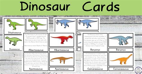 {FREE} Printable Dinosaur Cards - Simple Living. Creative Learning