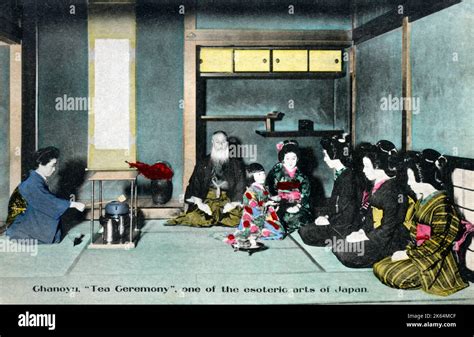 The Traditional Japanese tea ceremony (Chanoyu). Date: circa 1920s Stock Photo - Alamy