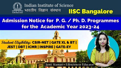 Iisc Bangalore Gate 2024 Admission - Image to u