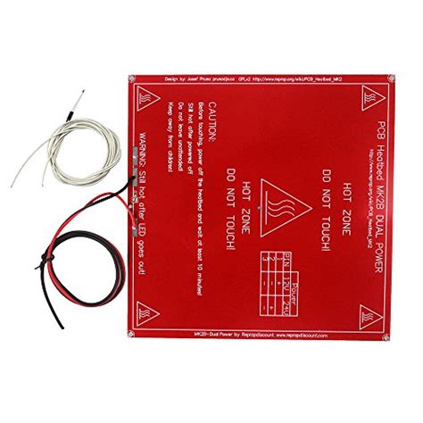 Buy HESAI RED MK2B PCB Heatbed Hot Plate with LED and Resistor and Cable + 100K ohm NTC 3950 ...