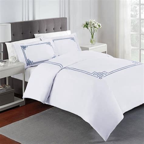 WestPoint Home Martex Solid Percale Embroidered Bedding 3-Piece White ...