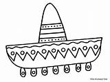 Mexican Sombrero Coloring Page sketch template