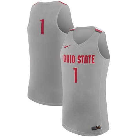 Nike #1 Ohio State Buckeyes Gray College Basketball Replica Jersey