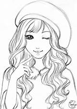 Cute Girl Coloring Pages Easy  Girly Drawings Disney Art sketch template