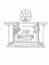 Fireplace coloring pages sketch template