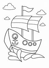 Pirate Ship With Clouds coloring Page  Download Print Or Color Online sketch template