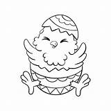 Easter Chick Coloring sketch template