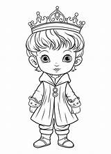 Prince coloring Page Coloring prince In A crown And Royal Clothes  sketch template