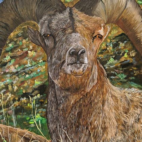 Large Original oil painting Bighorn sheep | Etsy