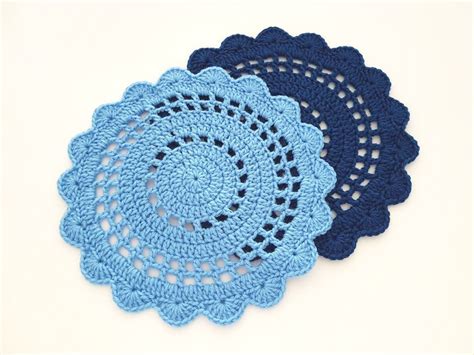 Crochet Placemat Pattern, Crochet Scallop Placemat, Crochet Round Placemat PDF Pattern 011 ...