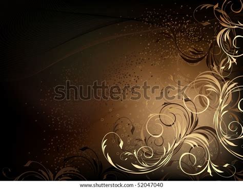 Vector Black Gold Floral Background Pattern Stock Vector (Royalty Free ...