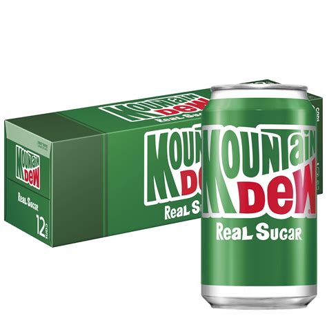 Mountain Dew Throwback with Real Sugar Soda Pop, 12 oz, 12 Pack Cans ...