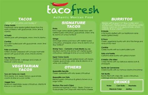 Taco Fresh Menu, Menu for Taco Fresh, Fort Lauderdale, Miami ...