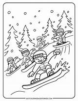 Snowboarding Coloring Pages 6 Free Printable  Easy sketch template