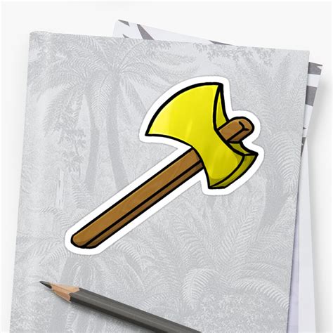 "Minecraft Golden Axe" Stickers by DIMIART | Redbubble