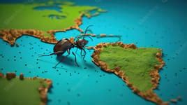 Ant On World Map Powerpoint Background For Free Download - Slidesdocs