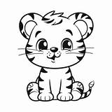 Tiger Coloring Baby Pages Cute Cubs Cub Drawing Clipart Lion Clipartmag  sketch template