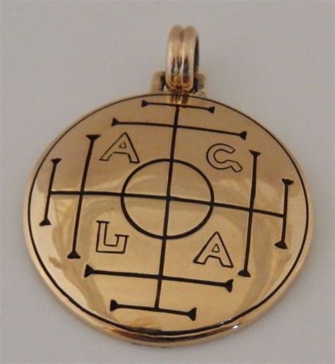 Medieval MONEY Talisman Gold tone Bronze AGLA WEALTH Pendant SUCCESS ...