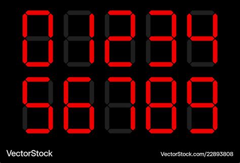 Digital numbers digits display Royalty Free Vector Image