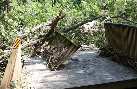 One of the bridges at Pheasant Branch after flooding in the area ...