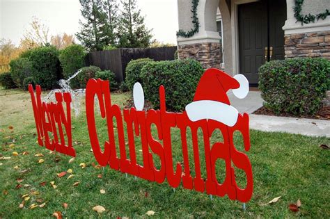 Merry Christmas Outdoor Holiday Yard Art Sign Large | Etsy