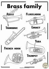 Brass Family Instruments Coloring Pages sketch template