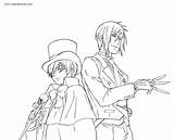 Sebastian Black Butler Chibi Coloring Pages Sketch Page sketch template