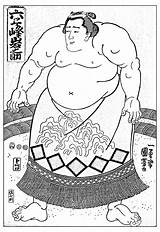 Japan sumo Kuniyoshi Utagawa  Coloring Pages For Adults sketch template