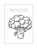 Coloring Broccoli Vegetables Frutas Verduras Fruit Dibujos Brocolli  sketch template