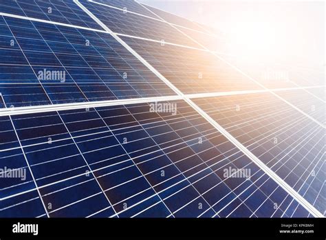 Solar panel with sun beam Stock Photo - Alamy