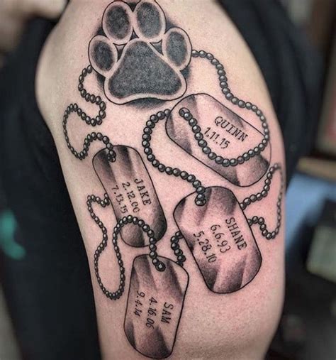 50+ Best Dog Memorial Tattoo Ideas – Page 2 – The Paws | Dog tags ...