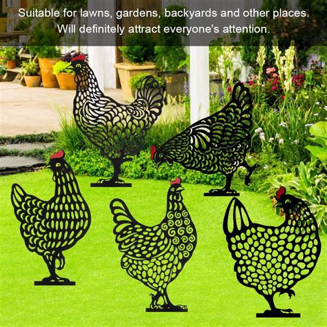 BUTORY 5Pcs Chicken Yard Art Garden Lawn Floor Decoration,chicken Yard ...