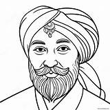 Colorful Sikh Turban Coloring Page 36084 28541 sketch template