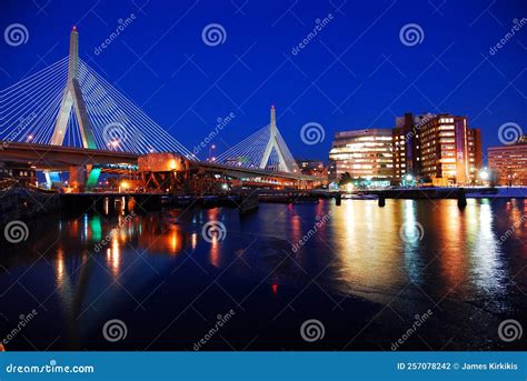 The Lights of Bostonâ€™s Zakim Bridge in Boston Editorial Photography ...