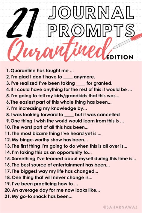 21 Journal Prompts -Quarantined Edition | Journal writing prompts, Journal prompts, Journal writing