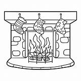 Fireplace Coloring Page sketch template