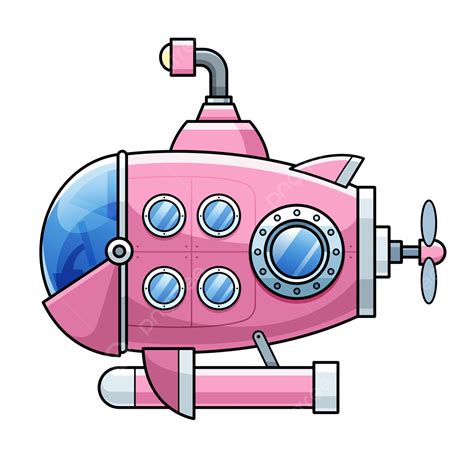 Submarine Cartoon White Transparent, Submarine Cartoon Pink, Cartoon, Pink, Submarine PNG Image ...