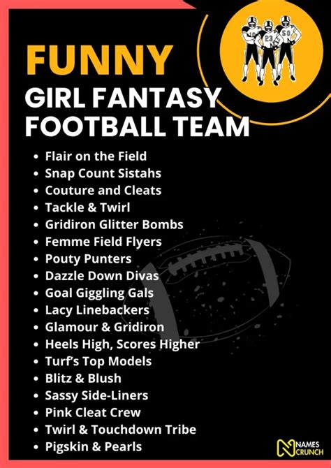 Funny Girl Fantasy Football Team Names - Names Crunch