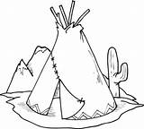 Tipi Teepee And Cactus coloring Page  Free Printable Coloring Pages sketch template