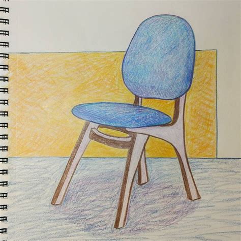 Mid century modern chair. Drawing with pencil crayons. MM. miamoore.weebly.com #ChairDrawing ...