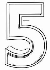 Number Coloring Five Sketch Page sketch template