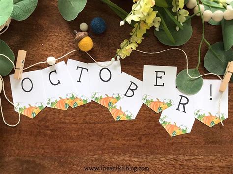 October Banner Printable October Wall Art Fall Printable - Etsy