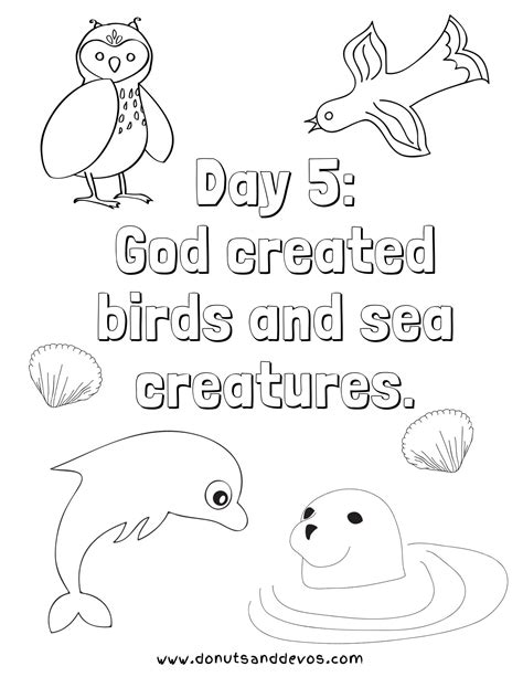 Printable Days Of Creation Coloring Pages