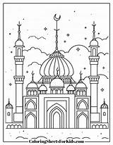 Mosque Coloring Pages Free Printables  Sheets For Kids sketch template