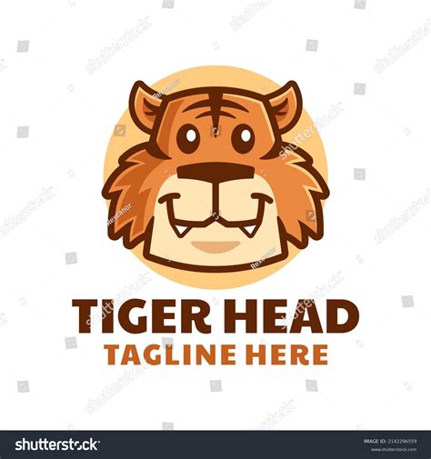 Tiger Head Cartoon Logo Design Stock Vector (Royalty Free) 2142296559 ...