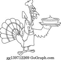 6 Turkey Chef Cartoon Characters Showing Perfect Pie Clip Art | Royalty Free - GoGraph